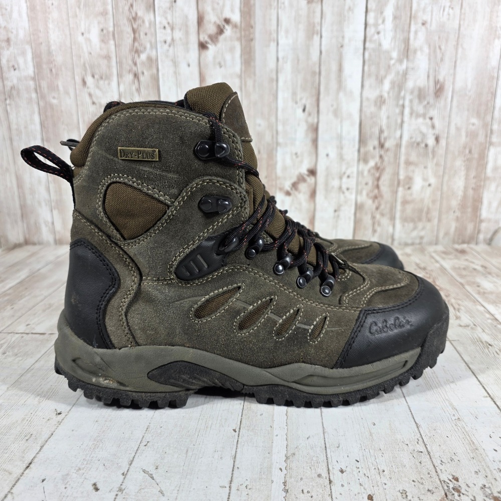 Cabelas Dry-Plus Mens 9.5 D Hiking Boots Brown Suede Waterproof 83-0535